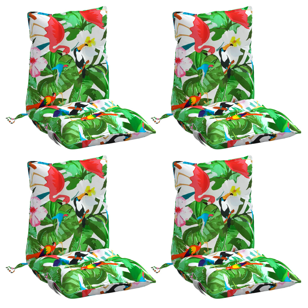 VidaXL coussins de chaise 4 pcs dossier bas tissu oxford multicolore