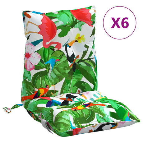 VidaXL coussins de chaise 6 pcs dossier bas tissu oxford multicolore