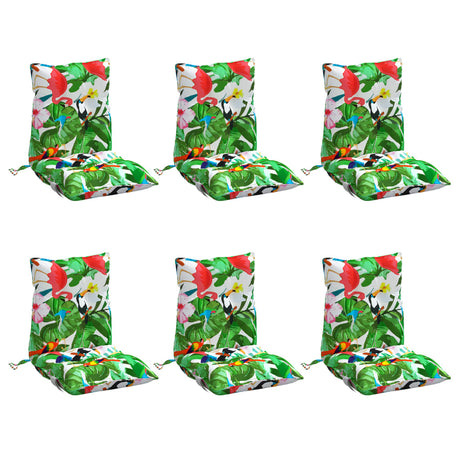 VidaXL coussins de chaise 6 pcs dossier bas tissu oxford multicolore