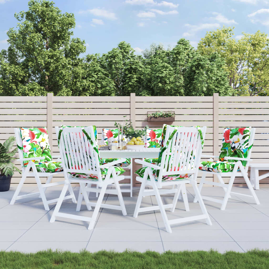 VidaXL coussins de chaise 6 pcs dossier bas tissu oxford multicolore
