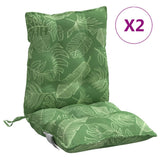 VidaXL coussins de chaise 2 pièces tissu oxford à motif de feuilles à dossier bas
