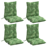 VidaXL coussins de chaise 2 pièces tissu oxford à motif de feuilles à dossier bas