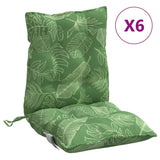 VidaXL coussins de chaise 6 pièces tissu oxford à motif de feuilles à dossier bas