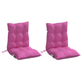 VidaXL coussins de chaise 2 pcs dossier bas tissu oxford rose