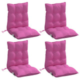 VidaXL coussins de chaise 4 pcs dossier bas tissu oxford rose