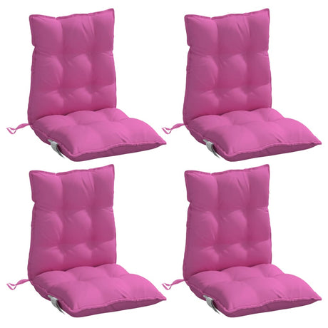 VidaXL coussins de chaise 4 pcs dossier bas tissu oxford rose