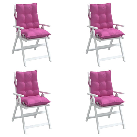 VidaXL coussins de chaise 4 pcs dossier bas tissu oxford rose