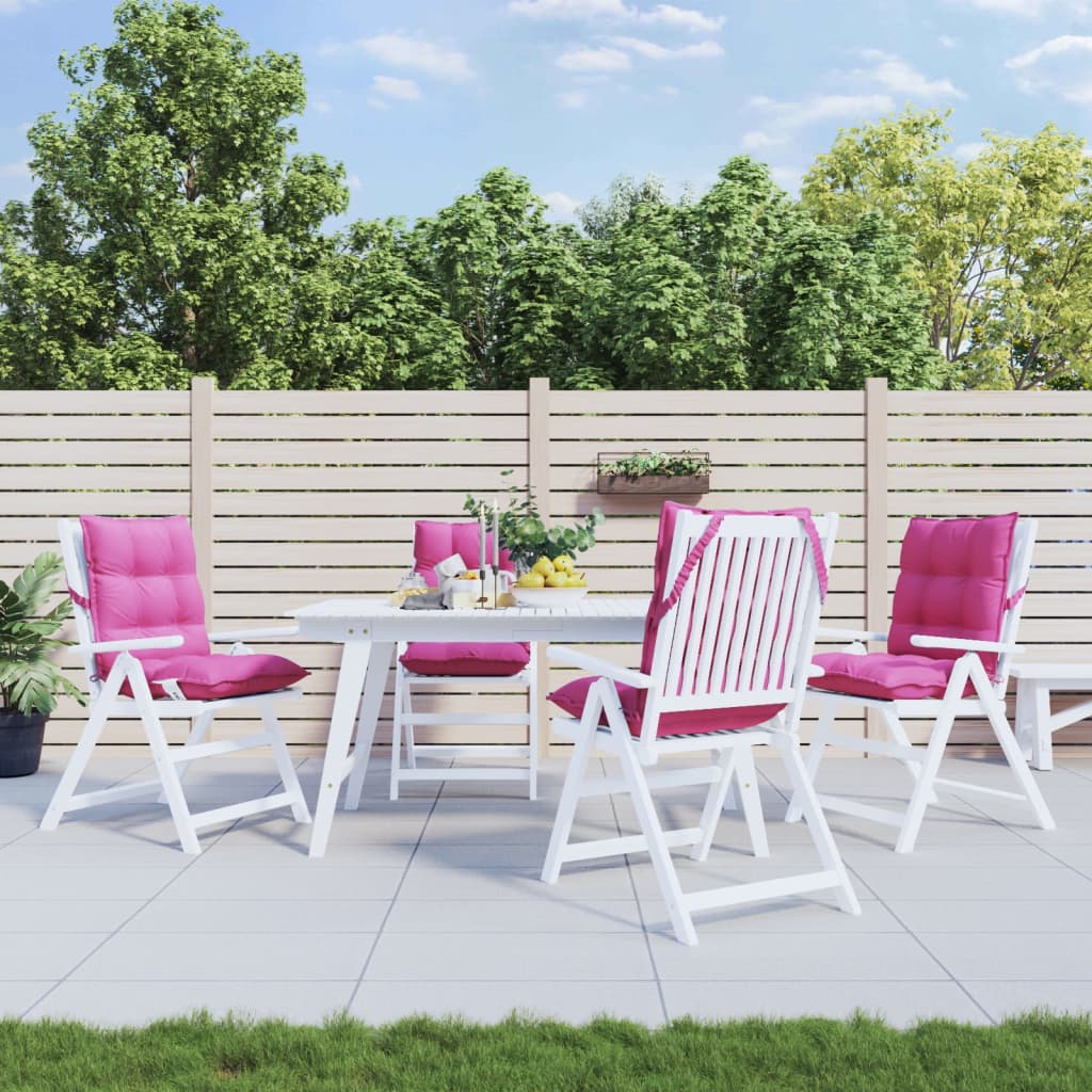 VidaXL coussins de chaise 4 pcs dossier bas tissu oxford rose