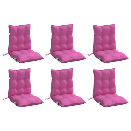 VidaXL coussins de chaise 6 pcs dossier bas tissu oxford rose