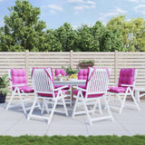 VidaXL coussins de chaise 6 pcs dossier bas tissu oxford rose