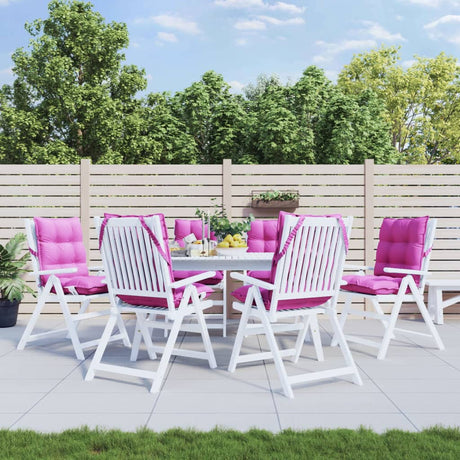 VidaXL coussins de chaise 6 pcs dossier bas tissu oxford rose
