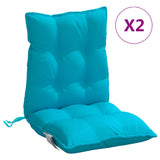 VidaXL coussins de chaise 2 pcs dossier bas tissu oxford turquoise