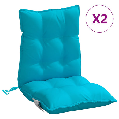 VidaXL coussins de chaise 2 pcs dossier bas tissu oxford turquoise