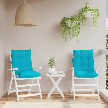 VidaXL coussins de chaise 2 pcs dossier bas tissu oxford turquoise