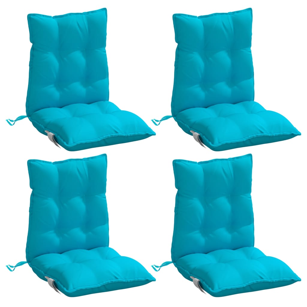 VidaXL coussins de chaise 2 pcs dossier bas tissu oxford turquoise