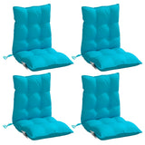 VidaXL coussins de chaise 2 pcs dossier bas tissu oxford turquoise