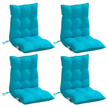 VidaXL coussins de chaise 2 pcs dossier bas tissu oxford turquoise