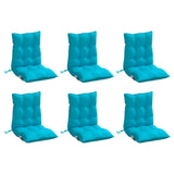 VidaXL coussins de chaise 6 pcs dossier bas tissu oxford turquoise