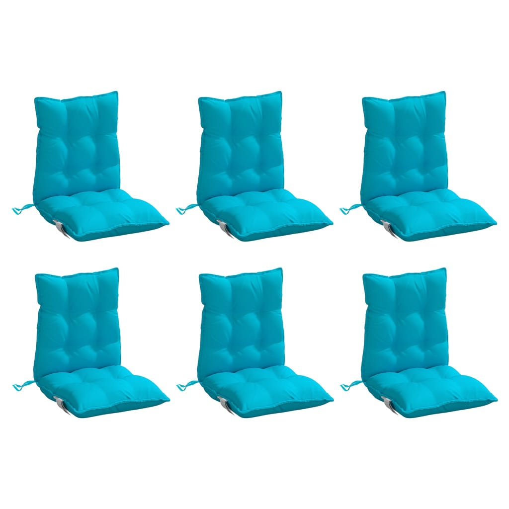 Coussins de chaise vidaxl 6 pcs bas du dos oxford tissu turquoise