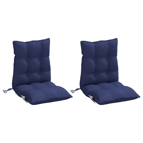 VidaXL coussins de chaise 2 pcs dossier bas tissu oxford bleu marine