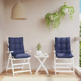 VidaXL coussins de chaise 2 pcs dossier bas tissu oxford bleu marine