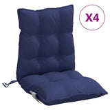 VidaXL coussins de chaise 4 pcs dossier bas tissu oxford bleu marine