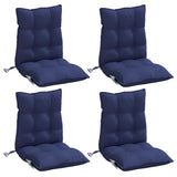 VidaXL coussins de chaise 4 pcs dossier bas tissu oxford bleu marine