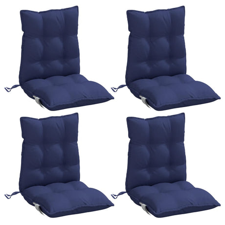 VidaXL coussins de chaise 4 pcs dossier bas tissu oxford bleu marine