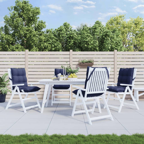 VidaXL coussins de chaise 4 pcs dossier bas tissu oxford bleu marine