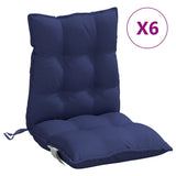 VidaXL coussins de chaise 6 pcs dossier bas tissu oxford bleu marine