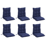 VidaXL coussins de chaise 6 pcs dossier bas tissu oxford bleu marine