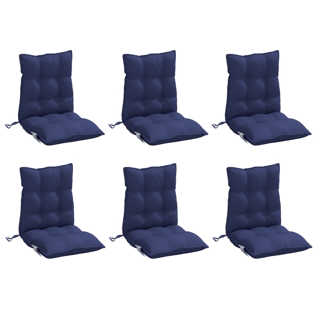 Vidaxl Stull Këssen 6 Pcs niddereg Réck Oxford Stoff Marine blo