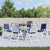 VidaXL coussins de chaise 6 pcs dossier bas tissu oxford bleu marine
