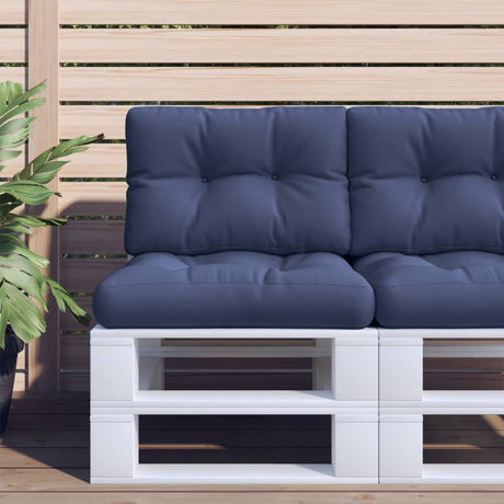 VidaXL coussin palette 60x40x12 cm tissu bleu marine