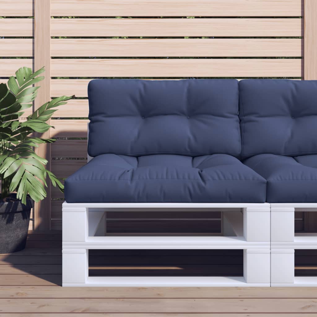 Vidaxx ensemble de coussins palette 70x40x12 cm tissu bleu marine