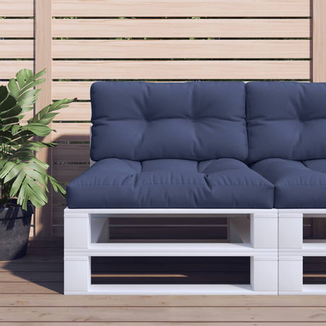 Vidaxx ensemble de coussins palette 70x40x12 cm tissu bleu marine
