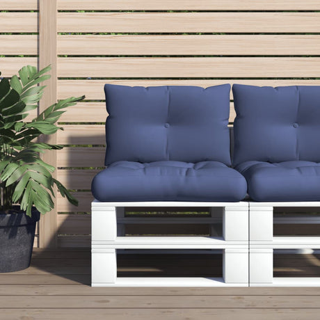 Vidaxx ensemble de coussins palette 60x38x13 cm tissu bleu marine