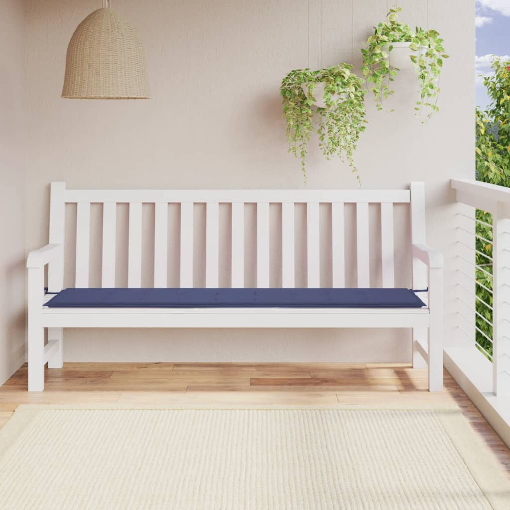 Vidaxl Garden Bench Kissen 200x50x3 cm Oxford Stoff Marine Blau