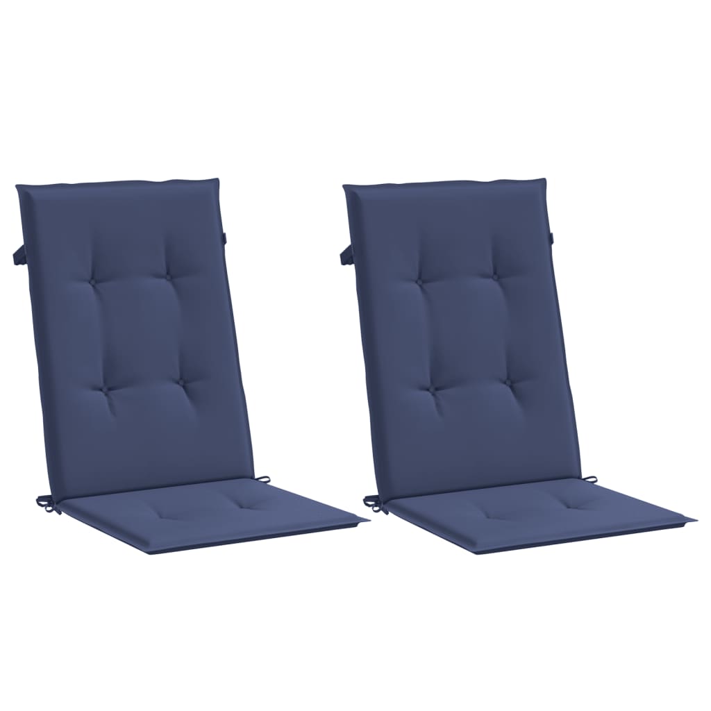 Cojines de silla de Vidaxl 2 st back tela azul marino azul