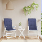 VidaXL coussins de chaise 2 pcs tissu à dossier haut bleu marine