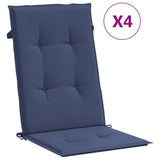 VidaXL coussins de chaise 4 pcs tissu à dossier haut bleu marine