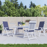 VidaXL coussins de chaise 4 pcs tissu à dossier haut bleu marine