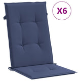 Coussins de chaise vidaxl 6 st dossier haut de poussière bleu marin