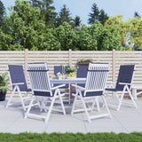 VidaXL coussins de chaise 6 pcs tissu à dossier haut bleu marine