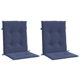 VidaXL coussins de chaise 2 pcs tissu à dossier bas bleu marine