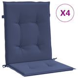 VidaXL coussins de chaise 4 pcs tissu à dossier bas bleu marine