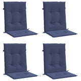 VidaXL coussins de chaise 4 pcs tissu à dossier bas bleu marine