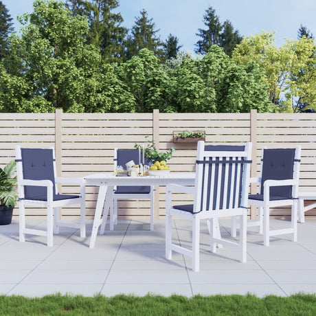 VidaXL coussins de chaise 4 pcs tissu à dossier bas bleu marine