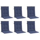 VidaXL coussins de chaise 6 pcs tissu à dossier bas bleu marine
