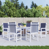 VidaXL coussins de chaise 6 pcs tissu à dossier bas bleu marine